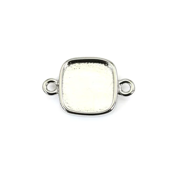 Espaciador para cabujón cuadrado de 9mm - Plata x 1pc