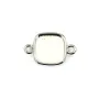 Espaçador para cabochão quadrado de 9 mm - Prata x 1 unidade