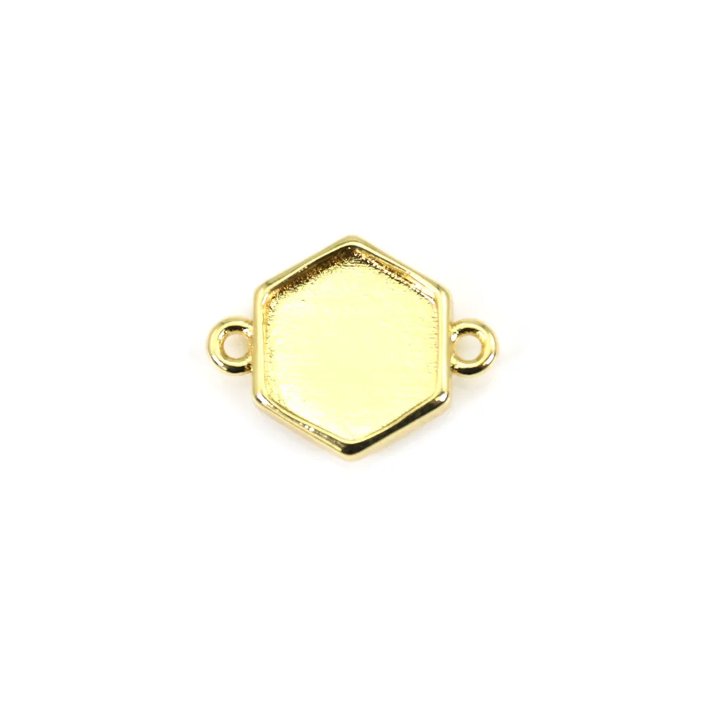 Spacer for 10mm hexagon cabochon - Gold x 1pc