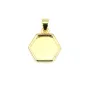 Pendentif support pour cabochon hexagone 10mm - Doré x 1pc