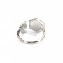 Anillo ajustable para cabujón hexagonal y redondo - Plata x 1ud