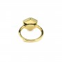 Bague réglable pour cabochon hexagone 10mm - Doré x 1pc
