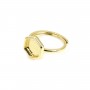Bague réglable pour cabochon hexagone 10mm - Doré x 1pc