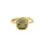 Bague réglable support cabochon carré 9mm - Doré x 1pc