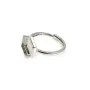 Adjustable ring for 10mm hexagon cabochon - Silver x 1pc
