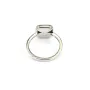 Anillo ajustable para cabujón cuadrado de 9mm - Plata x 1pc