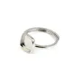 Anillo ajustable para cabujón cuadrado de 9mm - Plata x 1pc