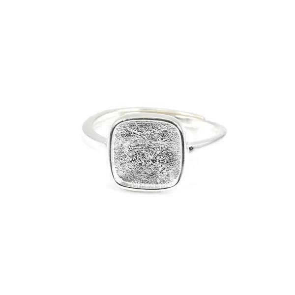 Verstellbarer Ring für quadratischen Cabochon 9mm - 925er Silber x 1Stk