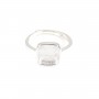 Adjustable ring for 9mm square cabochon - Silver 925 x 1pc