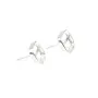 Pendiente para cabujón cuadrado 9mm - Plata 925 x 2pcs
