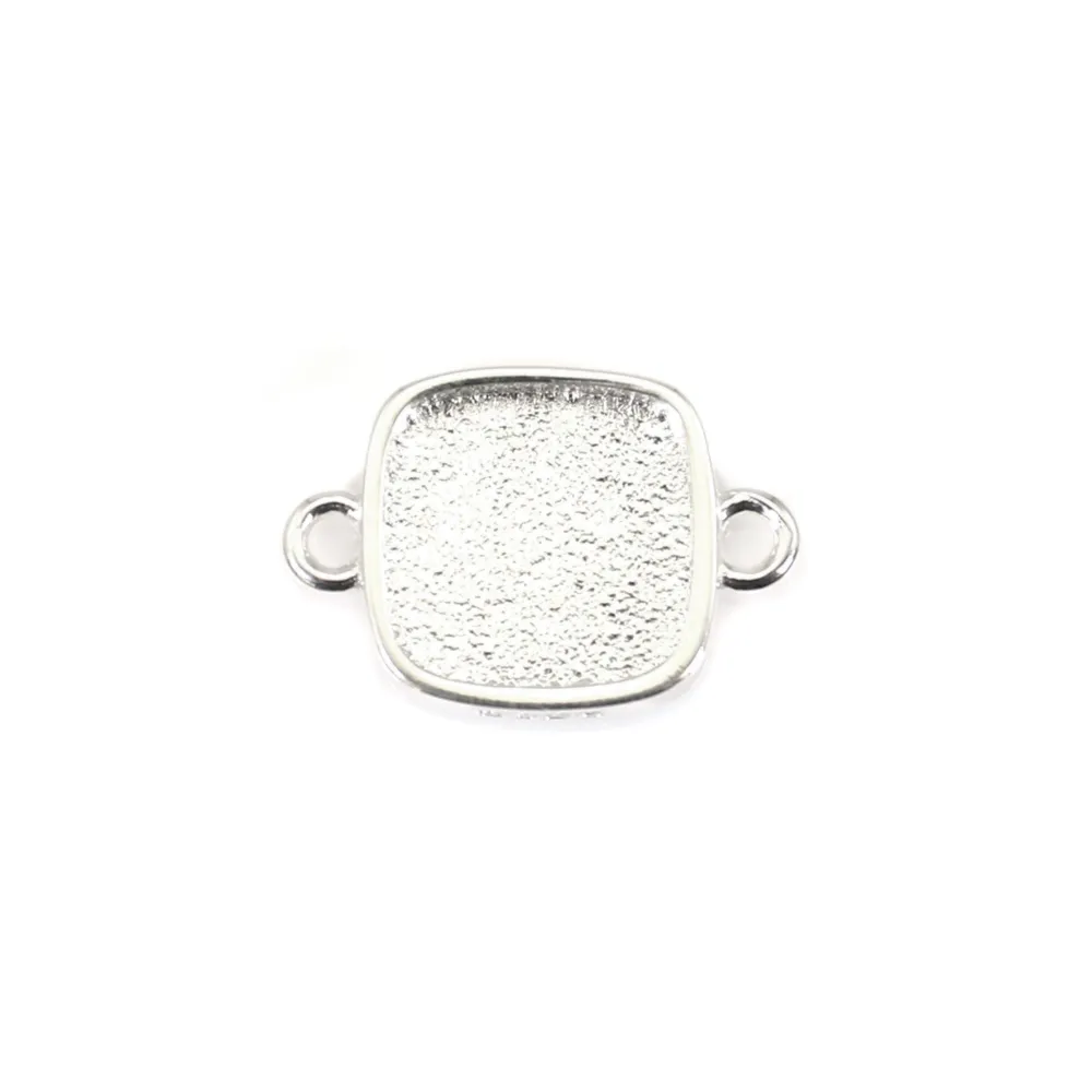 Espaçador para cabochão quadrado 9mm - Prata 925 x 1pc