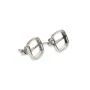 Boucles d'oreilles pour cabochon carré 9mm - Argenté x 2pcs