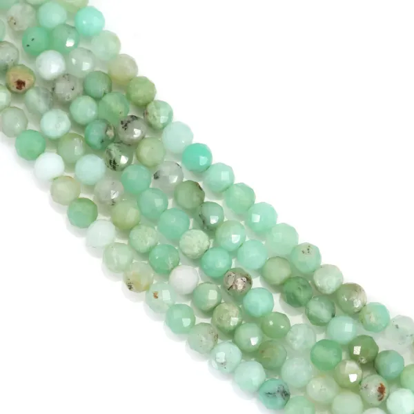 Crisoprasa redonda facetada 4mm x 39cm