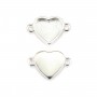 Distanziatore per cuore cabochon 9x10mm - Argento 925 x 1pc