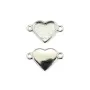 Spacer for heart cabochon 9x10mm - Silver x 1pc