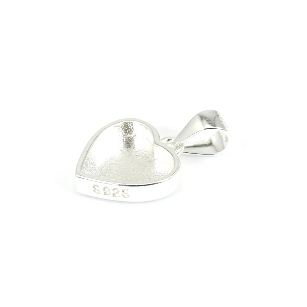 Ciondolo per cuore cabochon 9x10mm - Argento 925 x 1pc