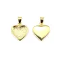 Pendente cabochão coração 9x10mm - Ouro x 1pc