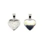 Ciondolo per cuore cabochon 9x10mm - Placcato argento x 1pc
