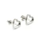 Boucles d'oreilles pour cabochon coeur 9x10mm - Argenté x 2pc