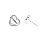Brinco para coração cabochão 9x10mm - Prata 925 x 2pc