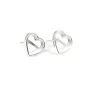 Brinco para coração cabochão 9x10mm - Prata 925 x 2pc