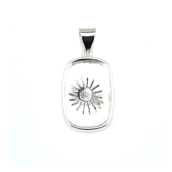 Pendentif support pour cabochon rectangle & rond - Argent 925 x 1pc