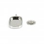 Pendant holder for rectangle & round cabochon - Silver x 1pc