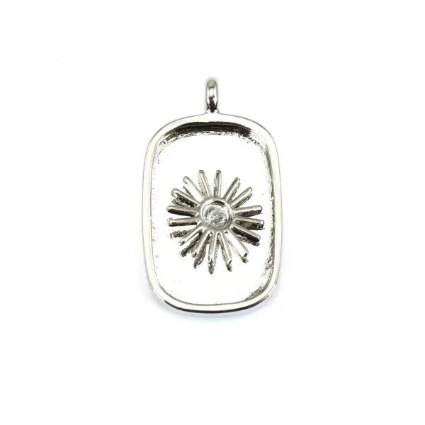 Suporte de pingente para cabochão retangular e redondo - Prata x 1 unidade