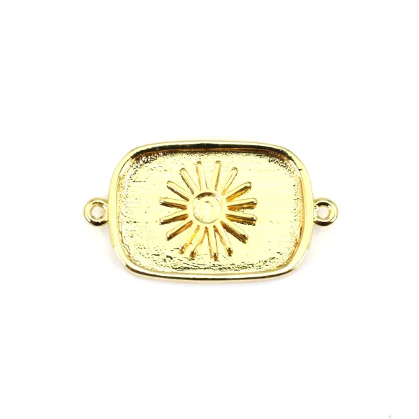 Intercalaire pour cabochon rectangle & rond - Doré x 1pc