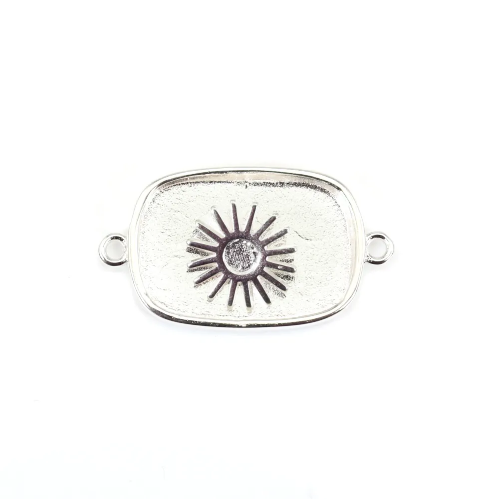 Espaçador para cabochão retangular e redondo - Prata 925 x 1pc