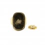 Anel cabochão retangular e redondo - Ouro x 1 unidade