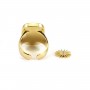 Bague pour cabochon rectangle & rond - Doré x 1pc