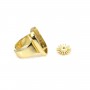 Bague pour cabochon rectangle & rond - Doré x 1pc