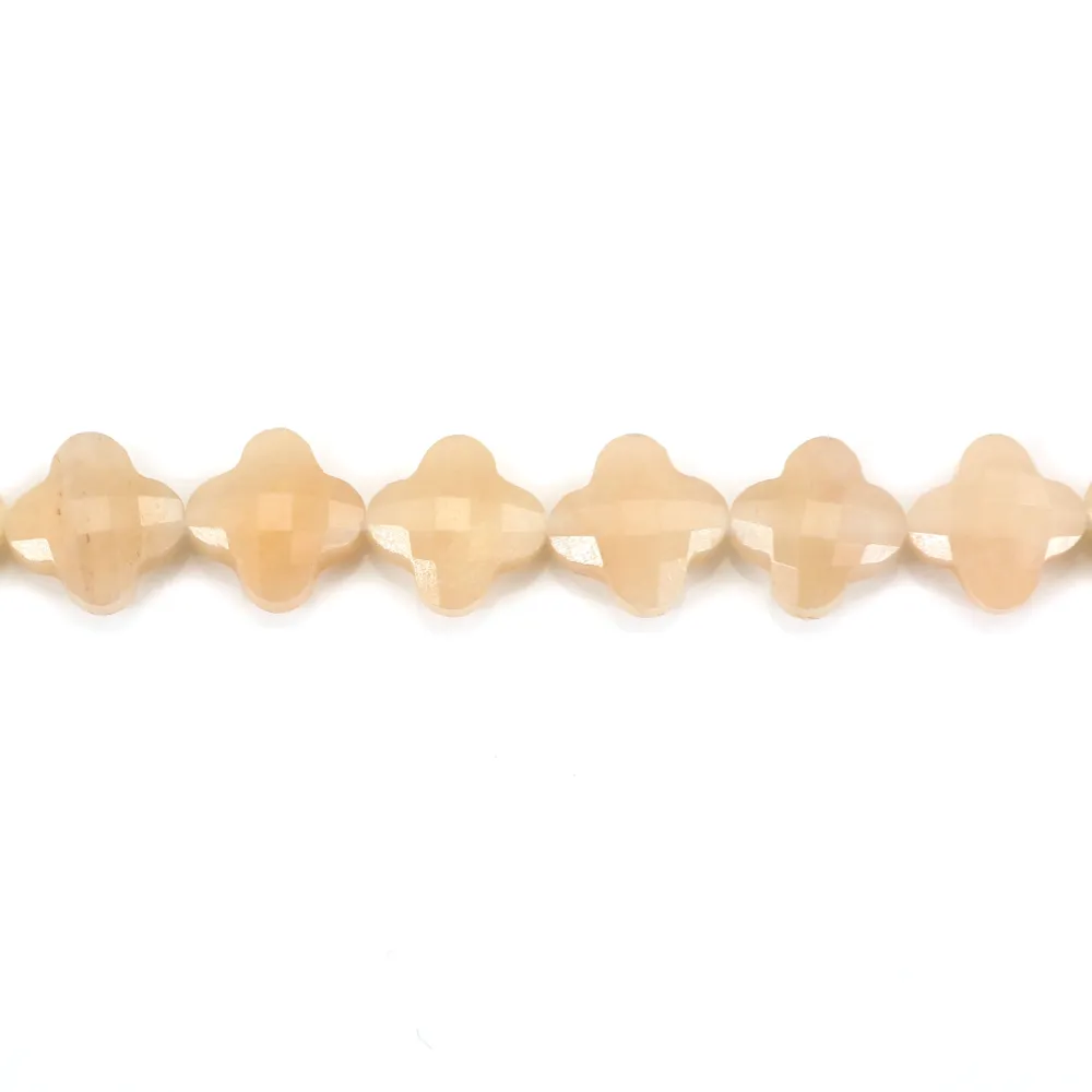 Aventurine orange trèfle facetté 10mm x 39cm