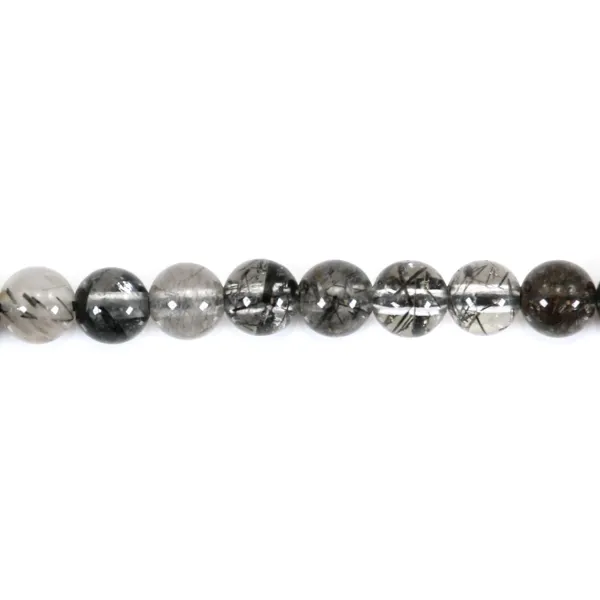 Runder schwarzer Rutilquarz 4mm x 39cm