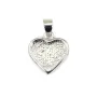 Heart cabochon pendant 9x10mm - Silver plated x 1pc