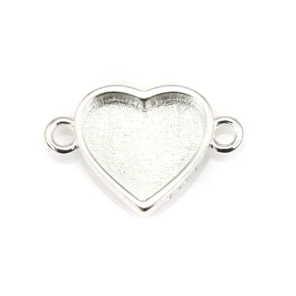 Intercalaire pour cabochon coeur 9x10mm - Argent 925 x 1pc