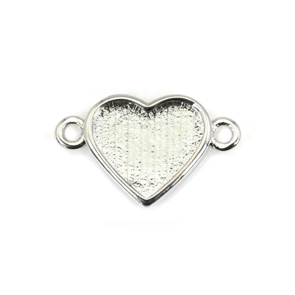 Distanziatore per cuore cabochon 9x10mm - Argento x 1pc