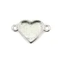 Intercalaire pour cabochon coeur 9x10mm - Argenté x 1pc