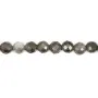 Obisidian silver round faceted 4.5mm x 39cm