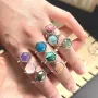Cabochon Gemstone Moon hexagon faceted 10mm x 1pc
