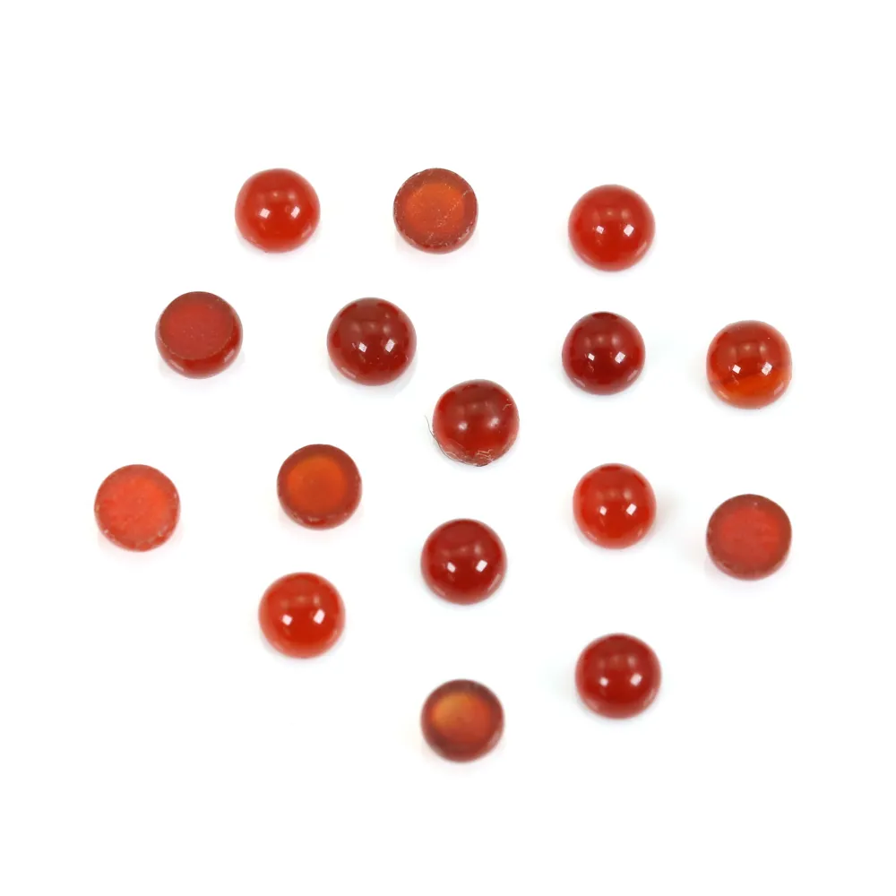 Cabujón redondo de Ágata roja 3mm x 4pcs