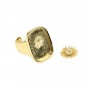 Ring for rectangle & round cabochon - Gold x 1pc