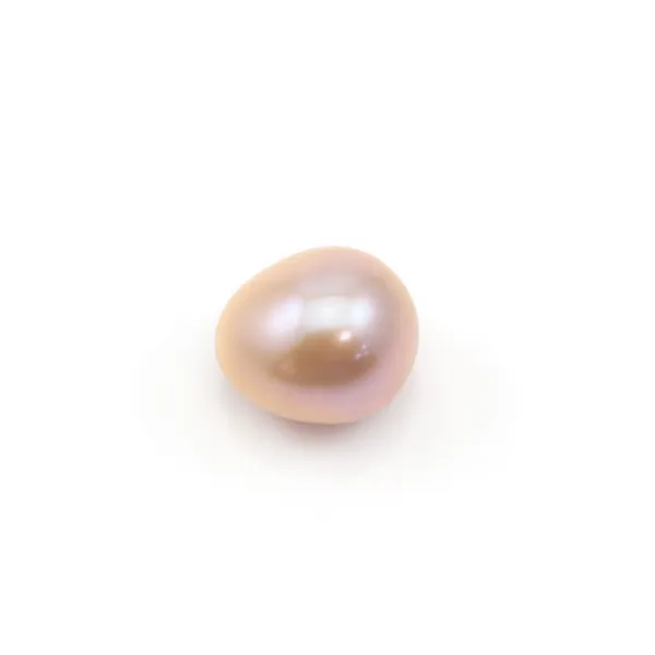 Freshwater cultured pearl half drilled purple, in oval shape, in size of 7.5-8mm x 1pcs