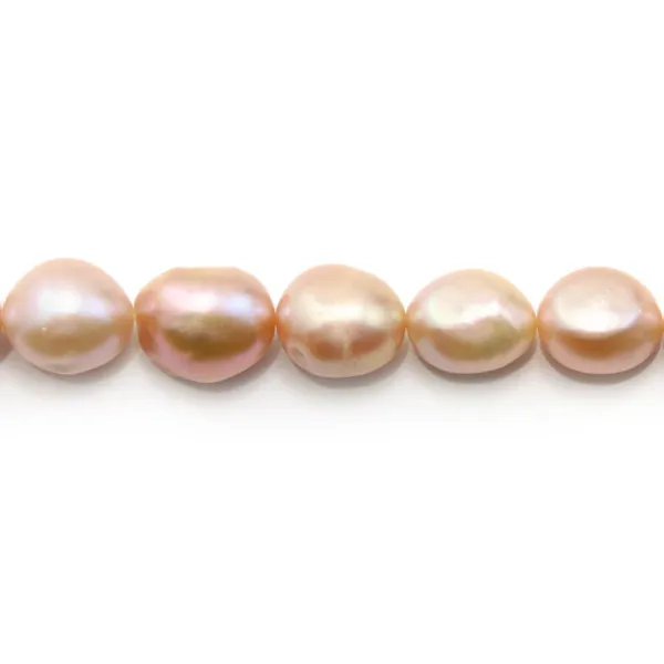 Perles de culture d'eau douce, multicolore, baroque,  8-9mm x 40cm