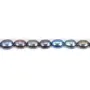 Perles de culture d'eau douce, bleue foncée, olive, 5.5-6mm x 40cm