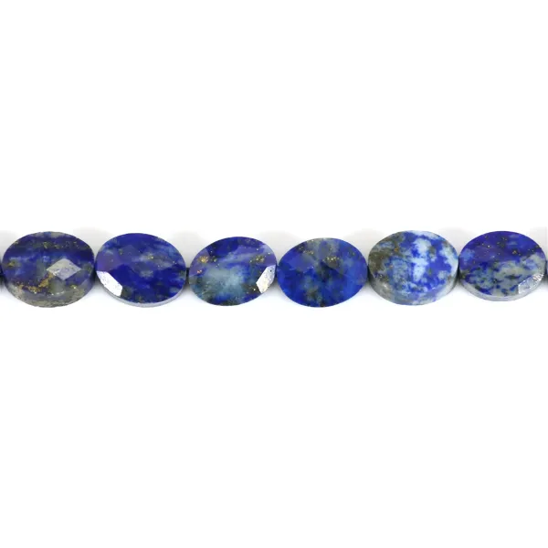 Lapis lazuli oval facetté sur fil 6x8mm x 40cm