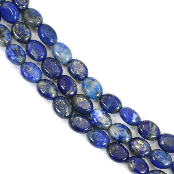 Lapis lazuli, de forme ovale, 6x8mm x 40cm