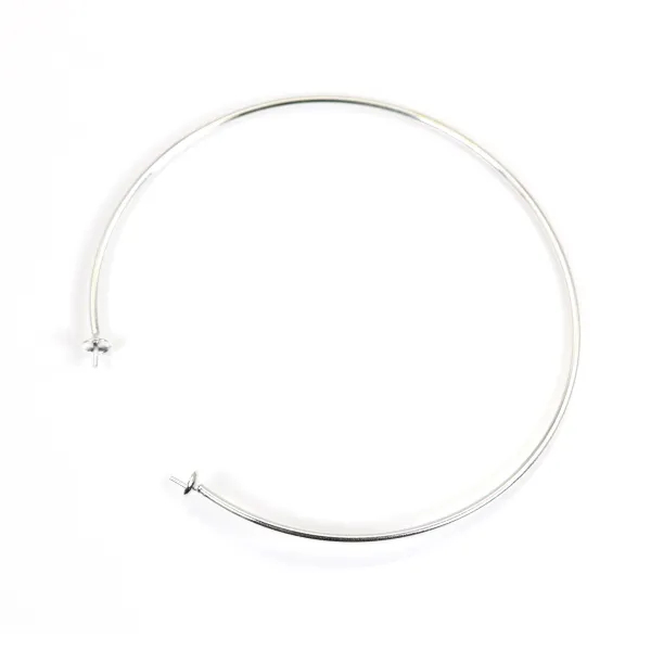 Bracelet jonc flexible 60mm pour perle semi-percée en argent 925 x 1pc