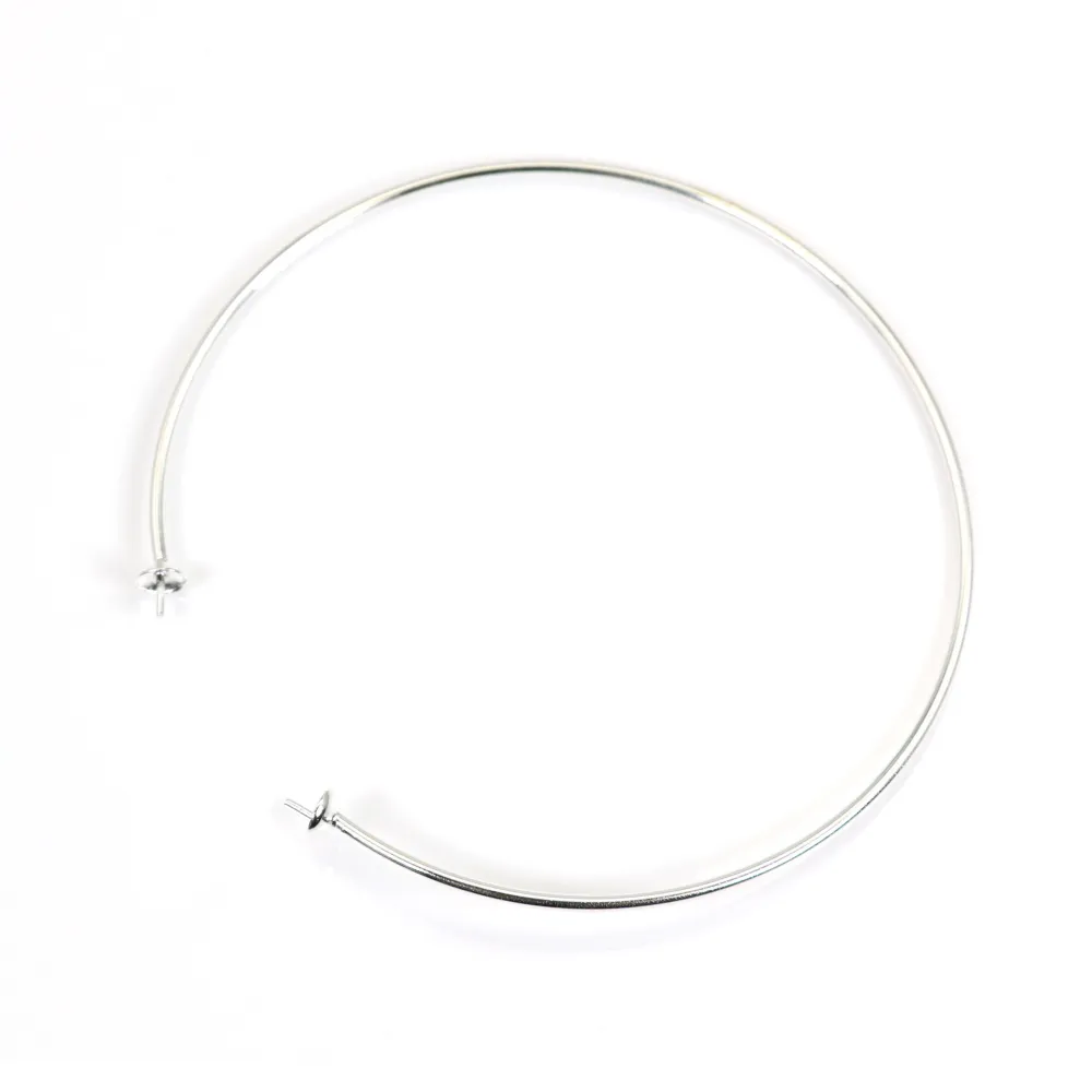Bracelet jonc flexible 60mm pour perle semi-percée en argent 925 x 1pc